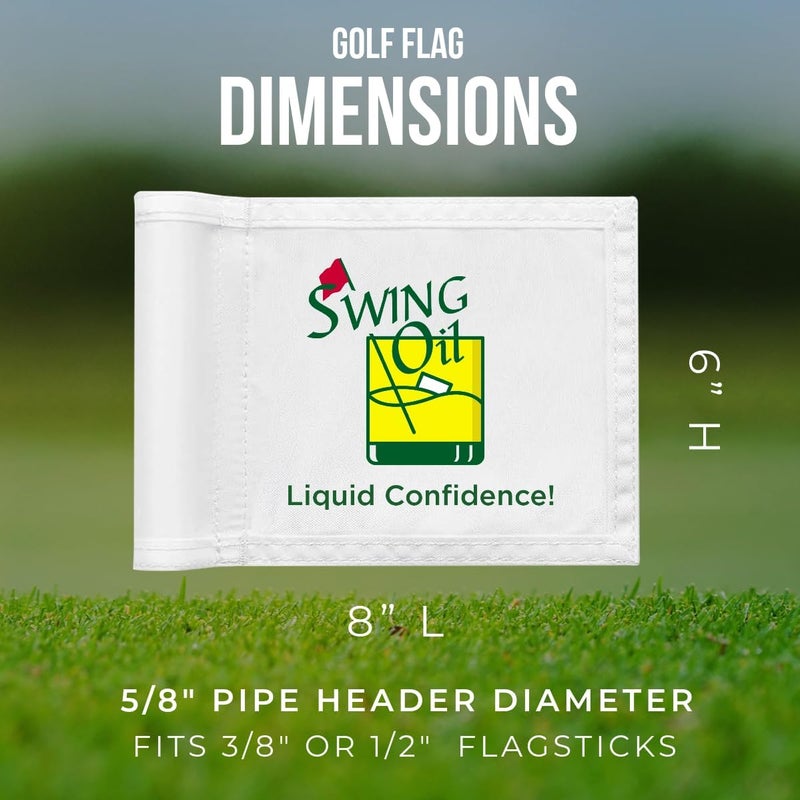 WATSY Golf Flag 8x6 Inch – 420D Nylon Double-Sided Mini Pin Flag with Tube Insert, Practice Putting Green Flags for Yard - Swing Oil Masters - Image 4